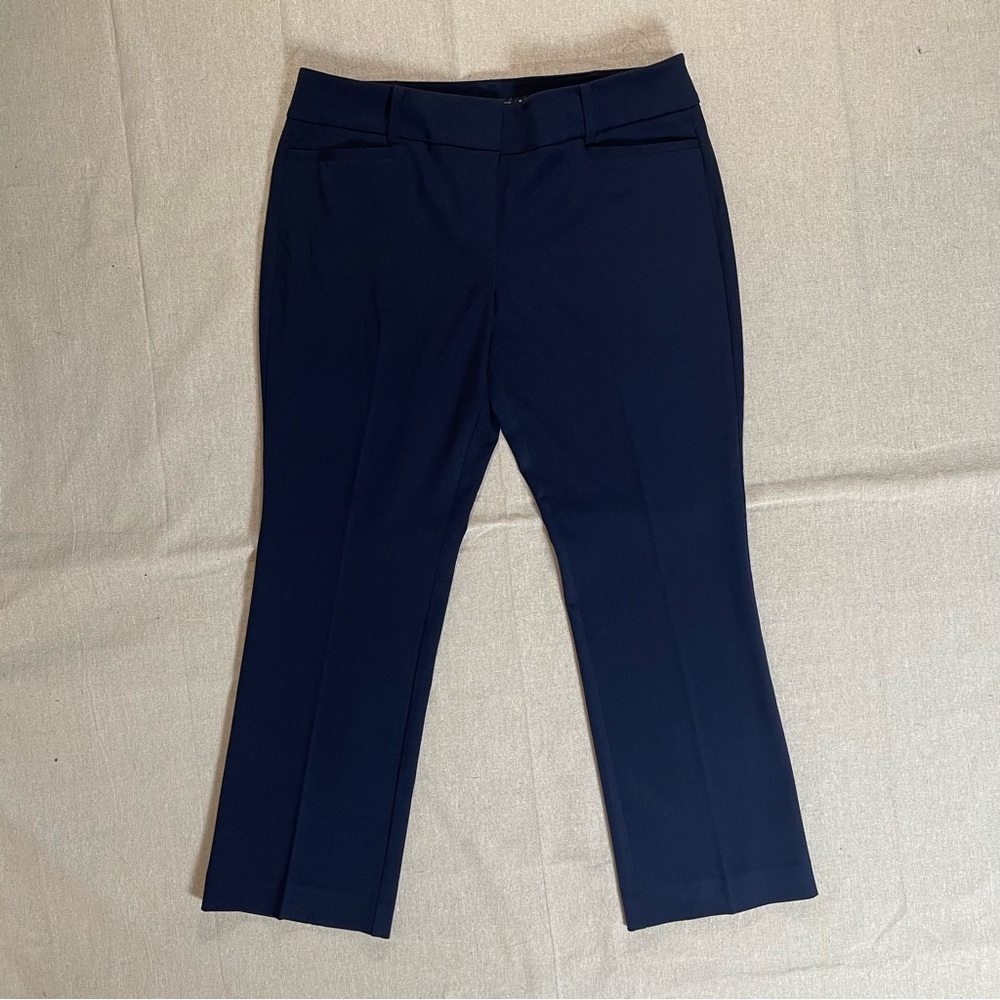 New York & Co - 7th Avenue | Petite Navy Blue Bootcut Trousers | 14P